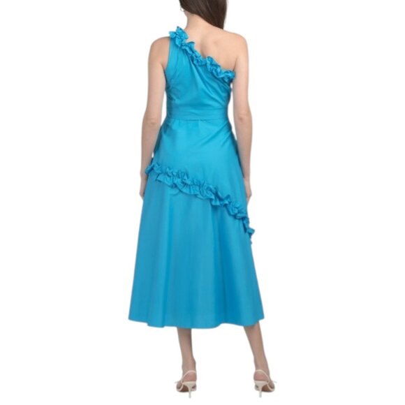 TAYLOR One Shoulder Ruffle Trim Maxi Dress - Picture 2 of 2